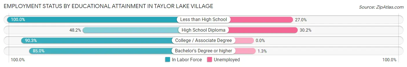 Employment Status by Educational Attainment in Taylor Lake Village
