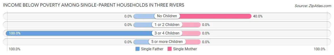Income Below Poverty Among Single-Parent Households in Three Rivers