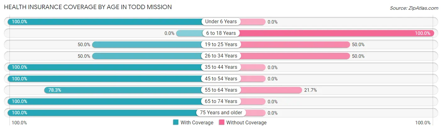 Health Insurance Coverage by Age in Todd Mission