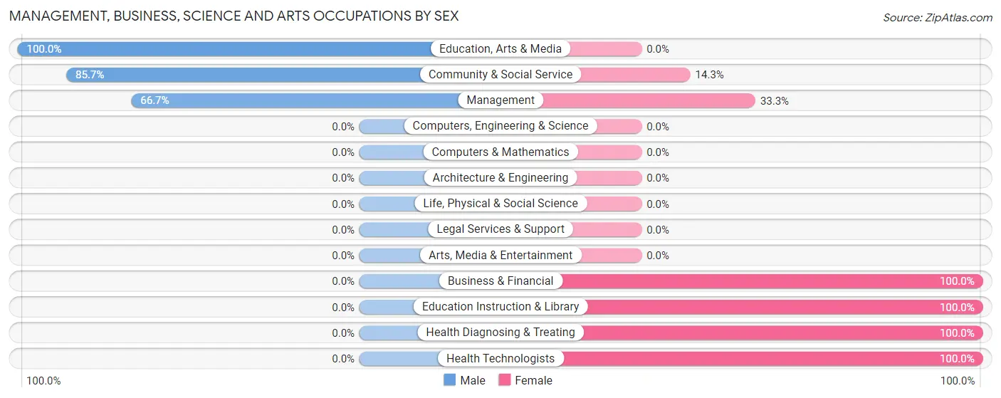 Management, Business, Science and Arts Occupations by Sex in Turkey