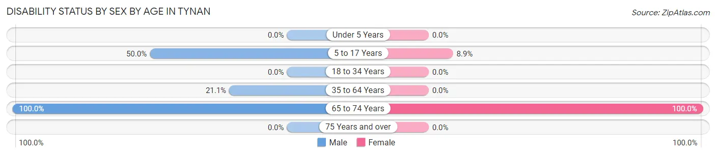 Disability Status by Sex by Age in Tynan