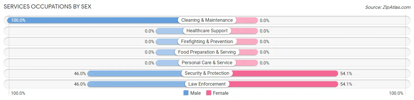 Services Occupations by Sex in Tynan