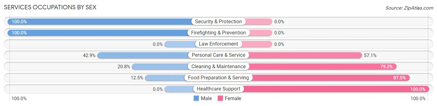 Services Occupations by Sex in Valley Mills