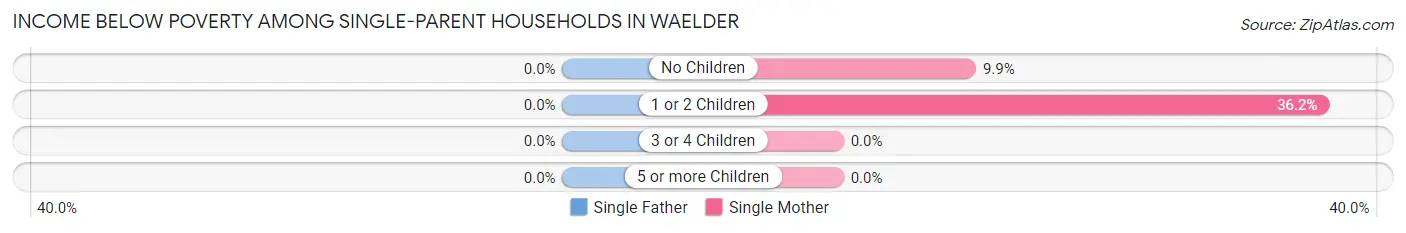 Income Below Poverty Among Single-Parent Households in Waelder