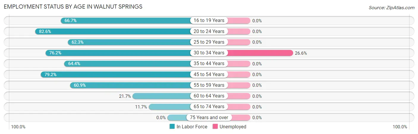 Employment Status by Age in Walnut Springs