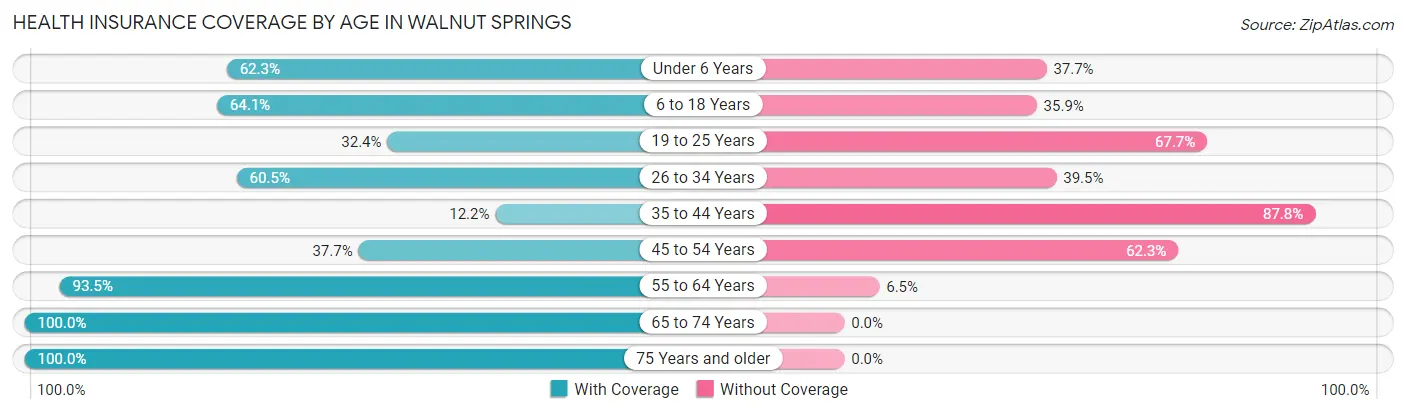 Health Insurance Coverage by Age in Walnut Springs