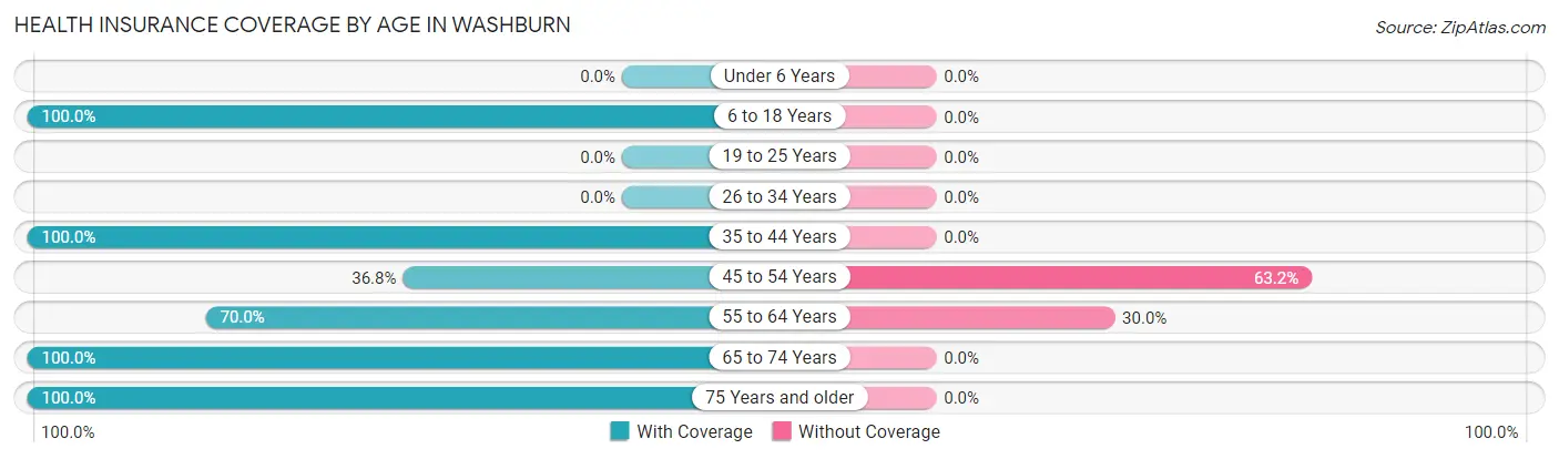 Health Insurance Coverage by Age in Washburn