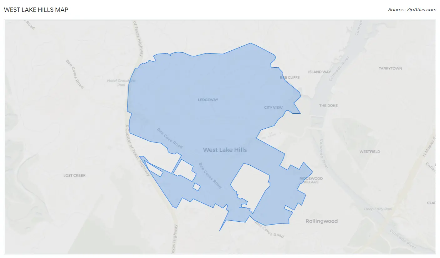 West Lake Hills Map