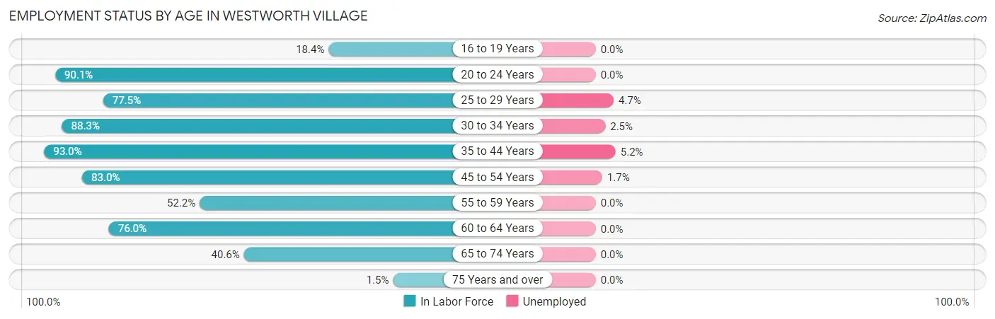 Employment Status by Age in Westworth Village