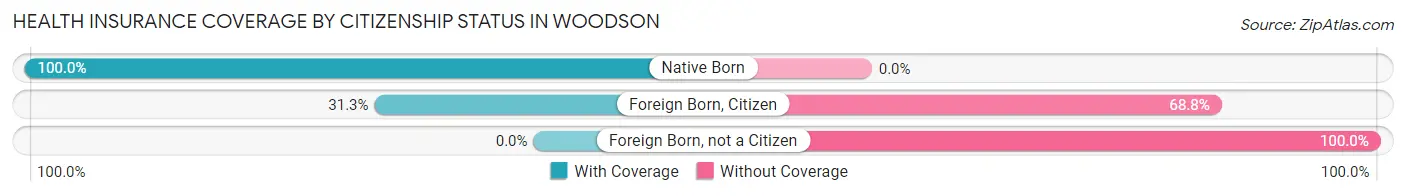 Health Insurance Coverage by Citizenship Status in Woodson