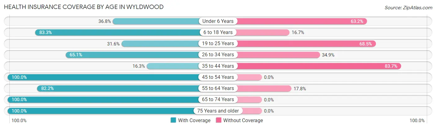 Health Insurance Coverage by Age in Wyldwood
