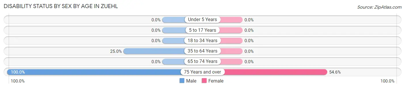 Disability Status by Sex by Age in Zuehl