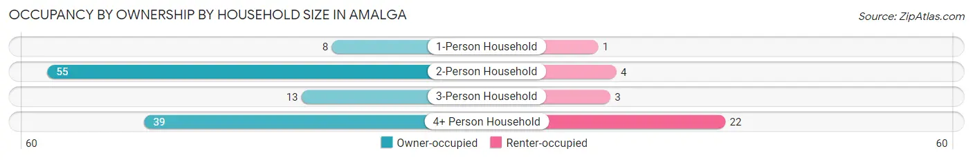 Occupancy by Ownership by Household Size in Amalga