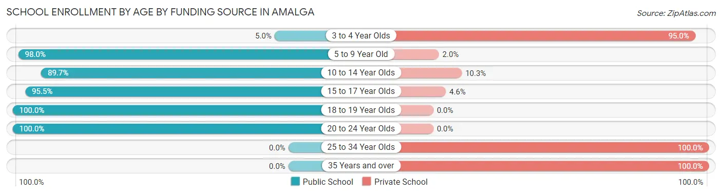 School Enrollment by Age by Funding Source in Amalga