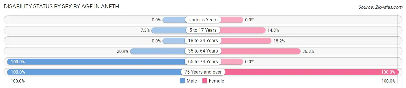 Disability Status by Sex by Age in Aneth