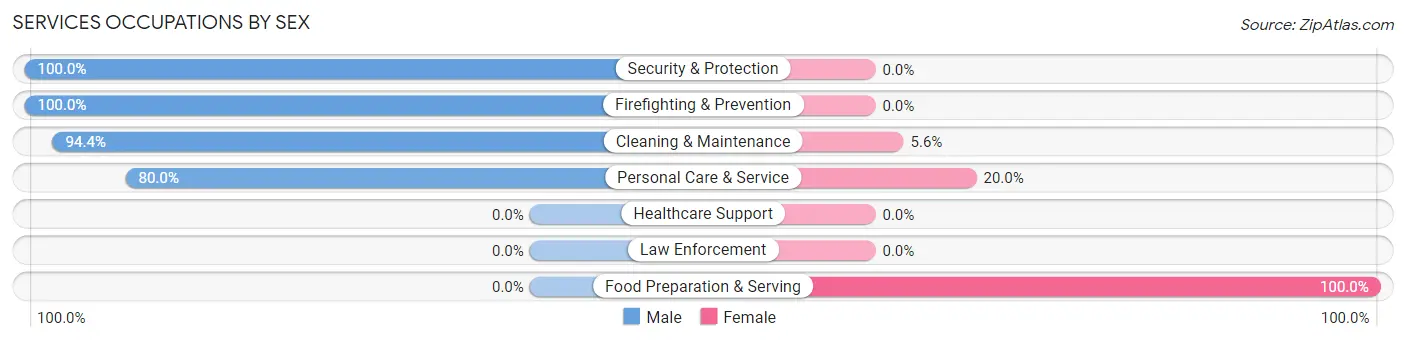 Services Occupations by Sex in Annabella