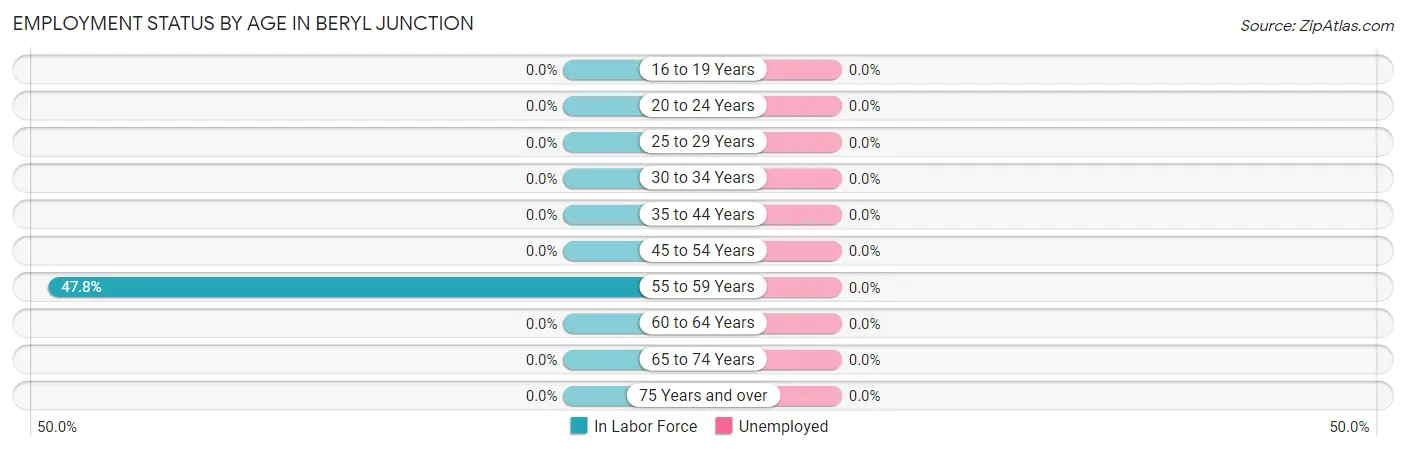 Employment Status by Age in Beryl Junction