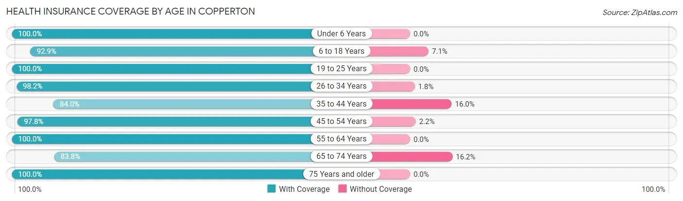 Health Insurance Coverage by Age in Copperton