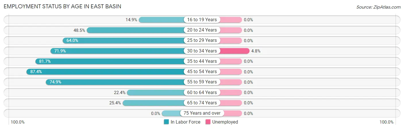 Employment Status by Age in East Basin