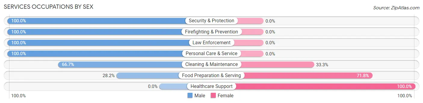 Services Occupations by Sex in Genola