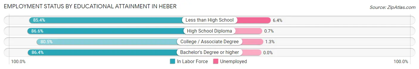 Employment Status by Educational Attainment in Heber