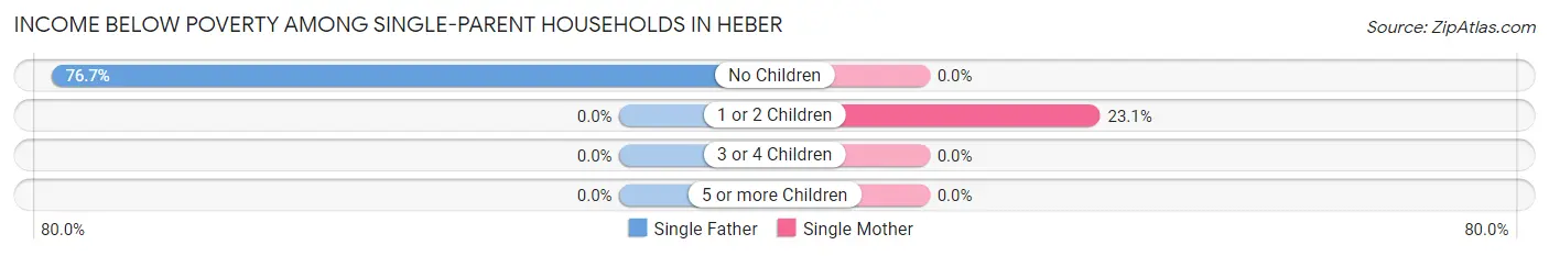 Income Below Poverty Among Single-Parent Households in Heber