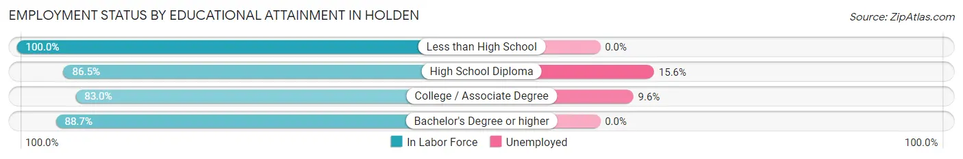 Employment Status by Educational Attainment in Holden