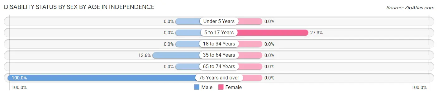 Disability Status by Sex by Age in Independence