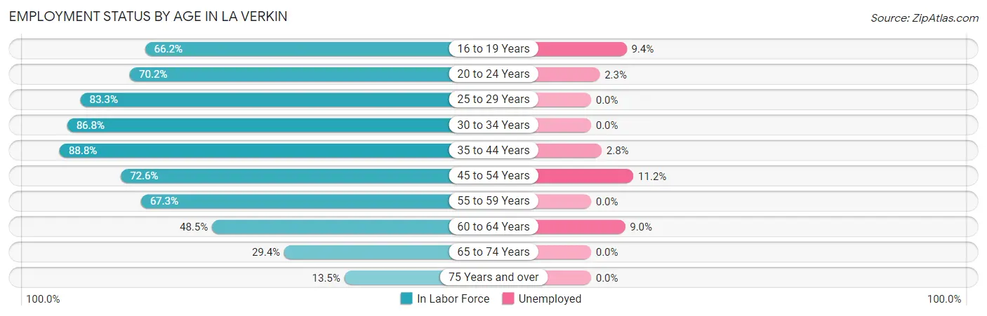 Employment Status by Age in La Verkin