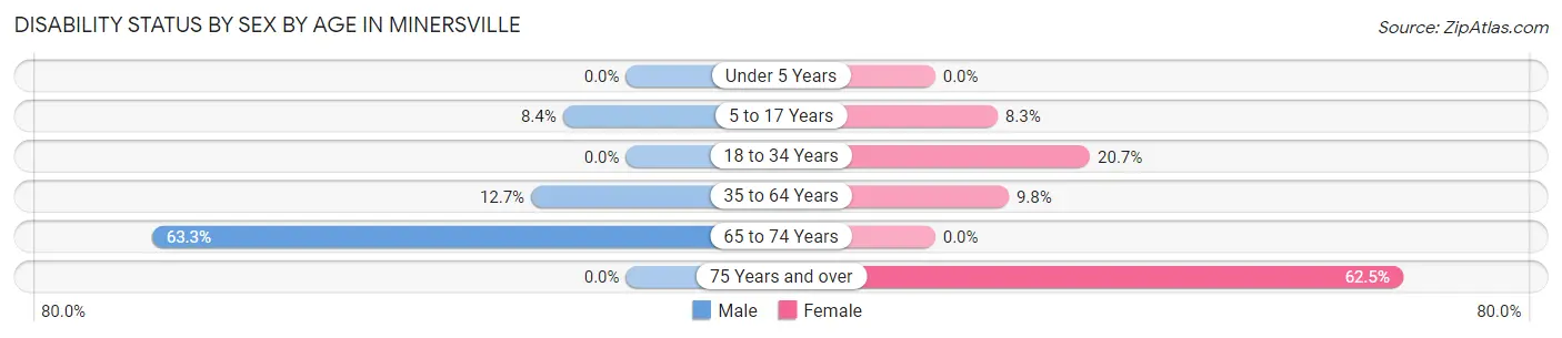 Disability Status by Sex by Age in Minersville