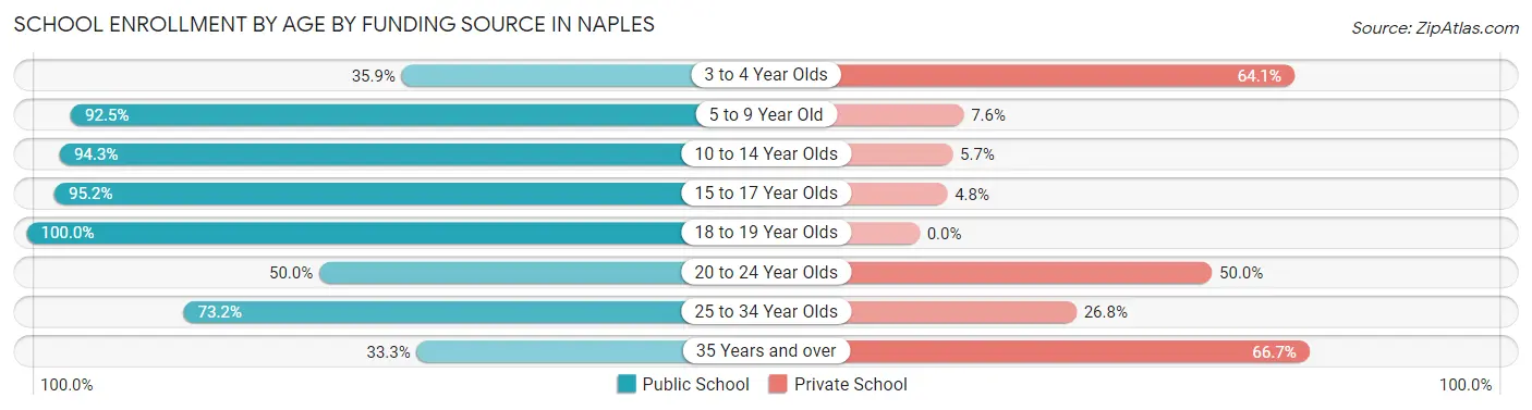 School Enrollment by Age by Funding Source in Naples