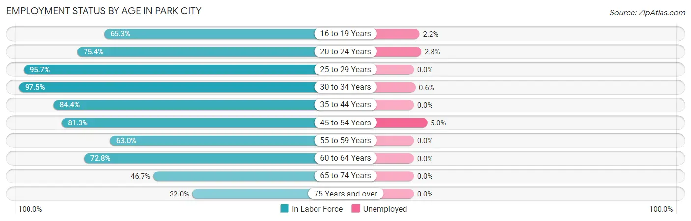Employment Status by Age in Park City