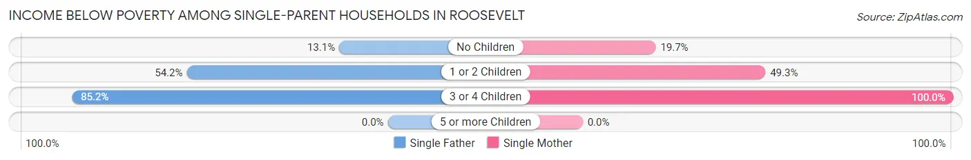 Income Below Poverty Among Single-Parent Households in Roosevelt