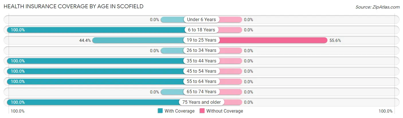 Health Insurance Coverage by Age in Scofield
