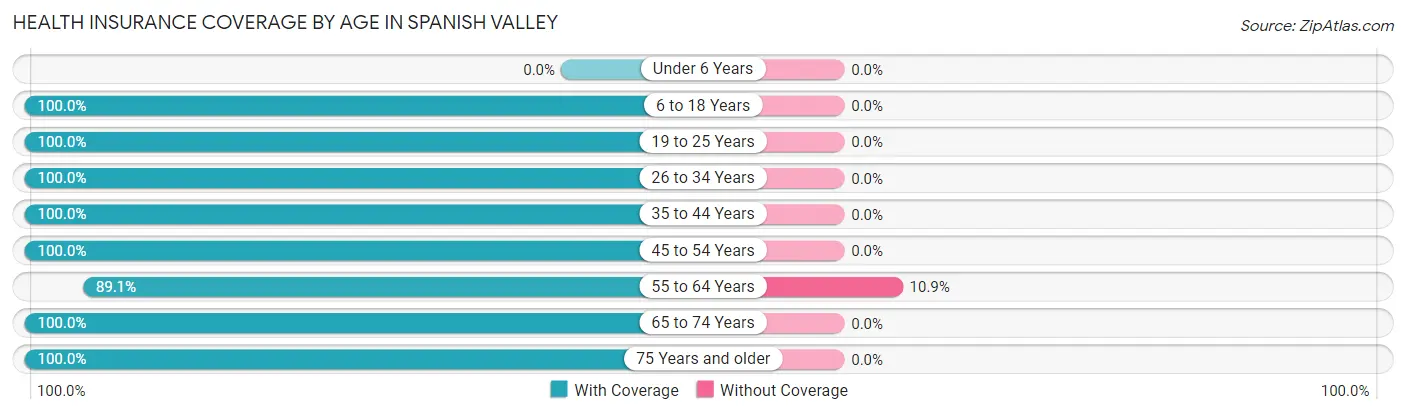 Health Insurance Coverage by Age in Spanish Valley