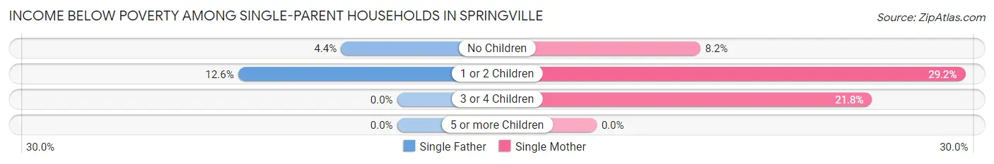 Income Below Poverty Among Single-Parent Households in Springville