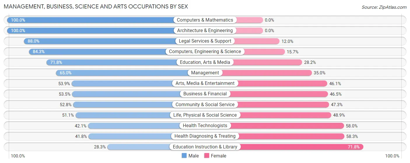 Management, Business, Science and Arts Occupations by Sex in Summit Park