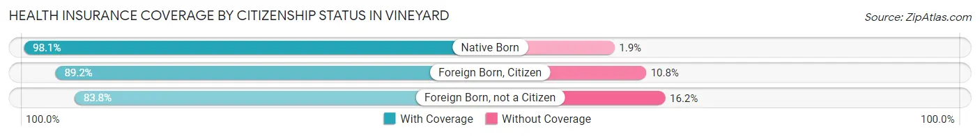 Health Insurance Coverage by Citizenship Status in Vineyard