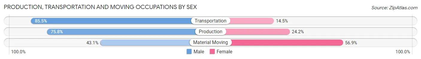 Production, Transportation and Moving Occupations by Sex in Vineyard