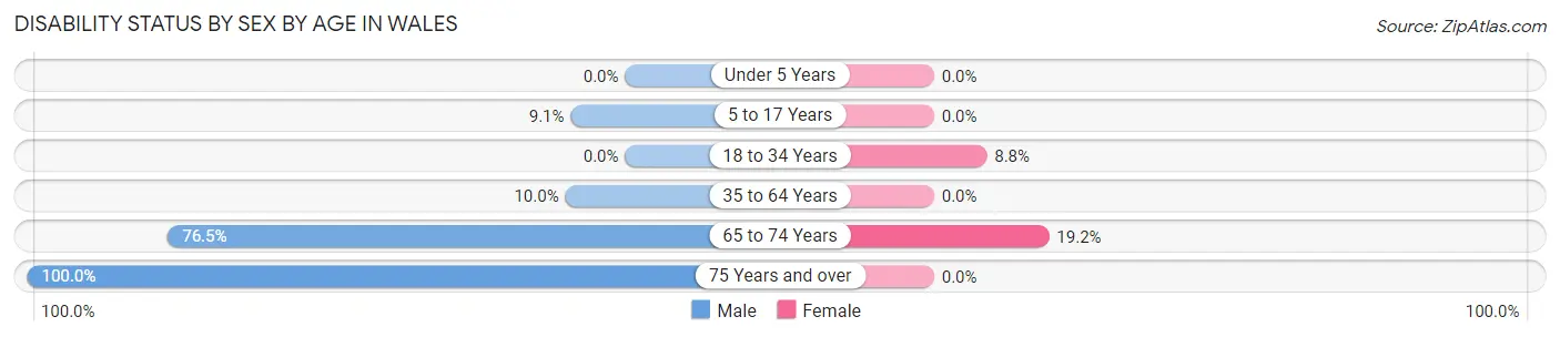 Disability Status by Sex by Age in Wales
