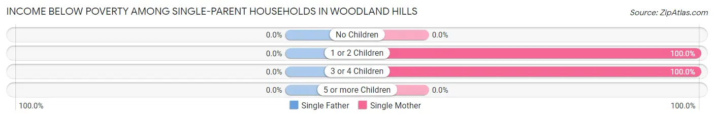 Income Below Poverty Among Single-Parent Households in Woodland Hills