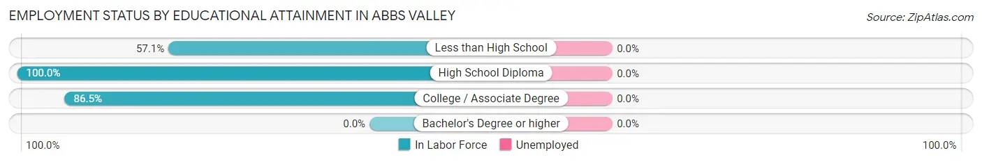 Employment Status by Educational Attainment in Abbs Valley