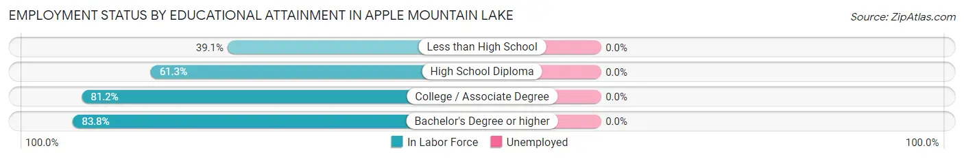 Employment Status by Educational Attainment in Apple Mountain Lake