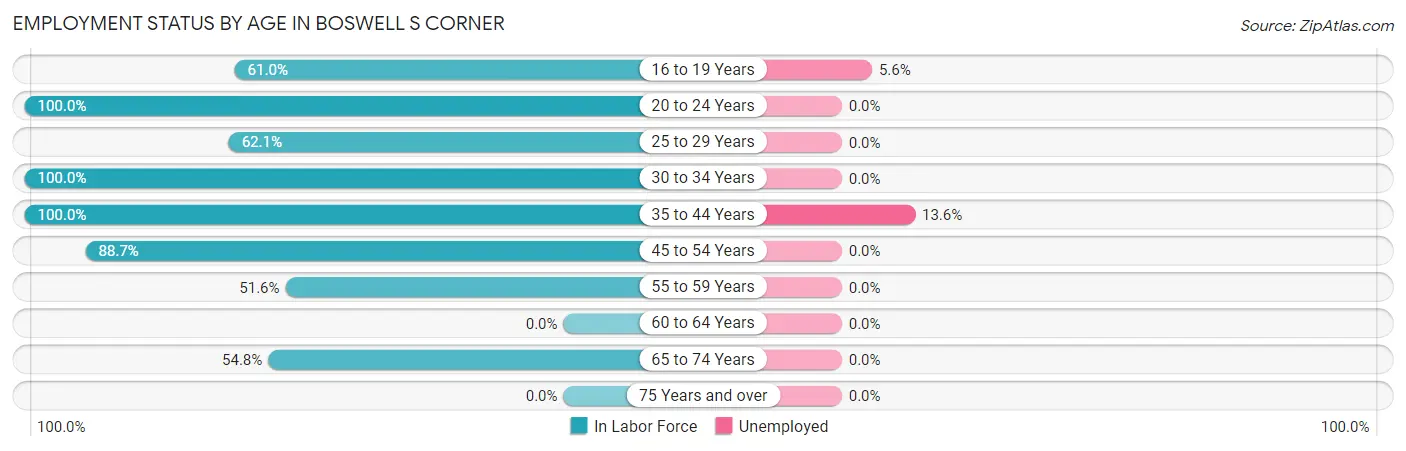 Employment Status by Age in Boswell s Corner