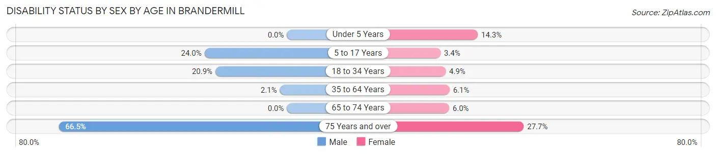 Disability Status by Sex by Age in Brandermill