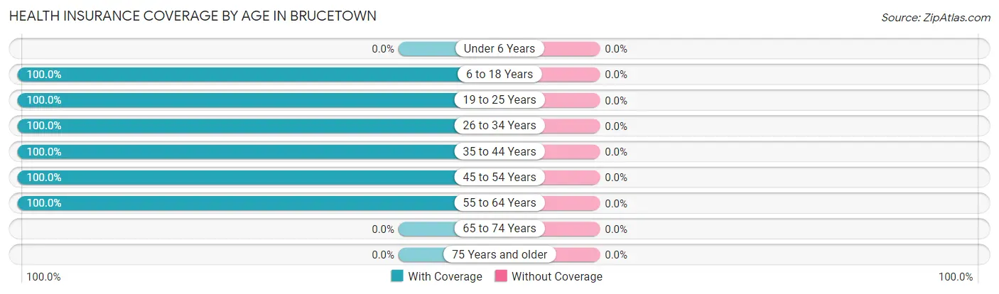 Health Insurance Coverage by Age in Brucetown