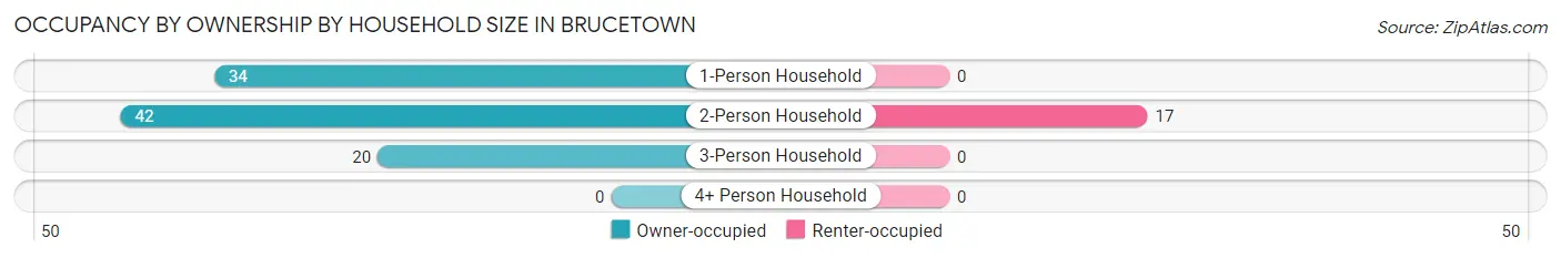 Occupancy by Ownership by Household Size in Brucetown