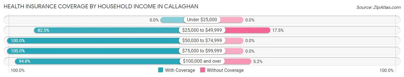 Health Insurance Coverage by Household Income in Callaghan