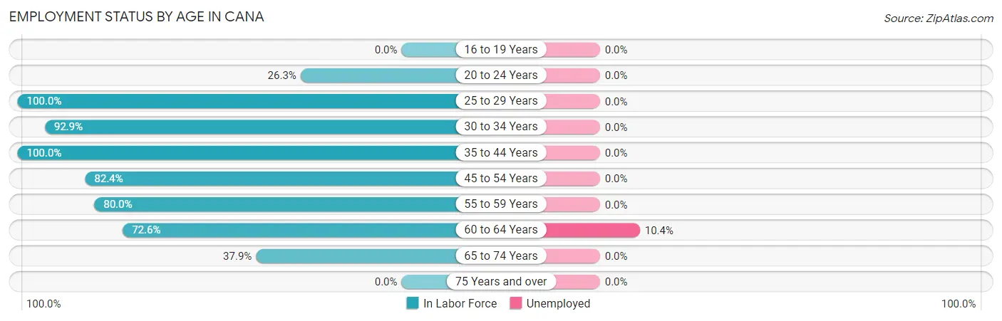 Employment Status by Age in Cana