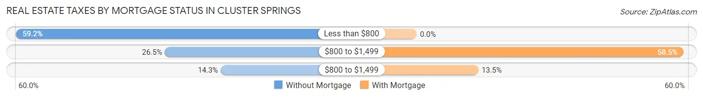 Real Estate Taxes by Mortgage Status in Cluster Springs